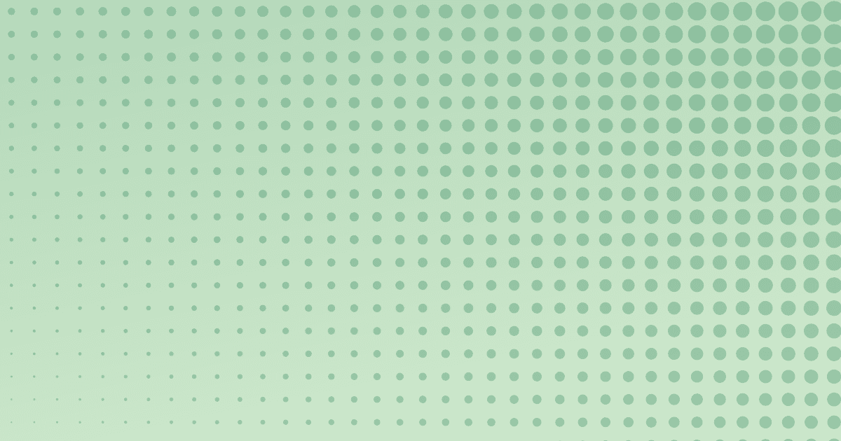 Abstract cover, softly graded sage green background with a halftone gradient of growing dots