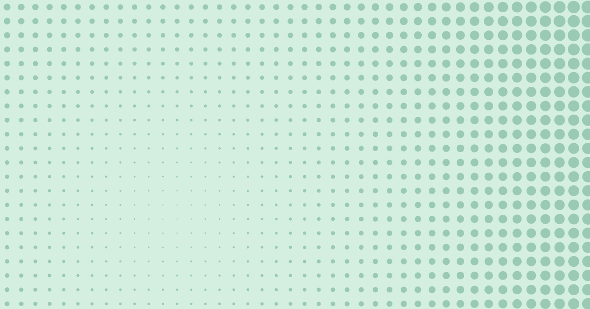 Abstract cover, mint background with a radial fade of dots growing toward the edges